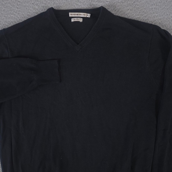 Peter Millar Sweater Mens M Black Crown Heritage Cashmere Silk Cotton Luxury
